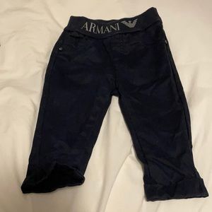 Armani Baby navy pants with logo at waistband